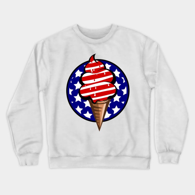 Stars and stripes USA Ice Cream Crewneck Sweatshirt by mailboxdisco